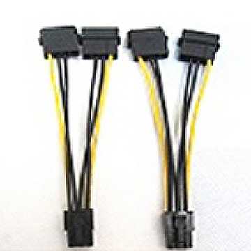  2 Dual IDE 4Pin Molex to Graphic Card 6Pin Power Supply